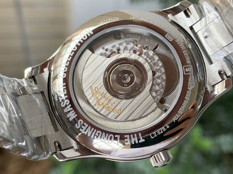 浪琴“超级浪琴单历”机械自动复刻腕表背透机芯