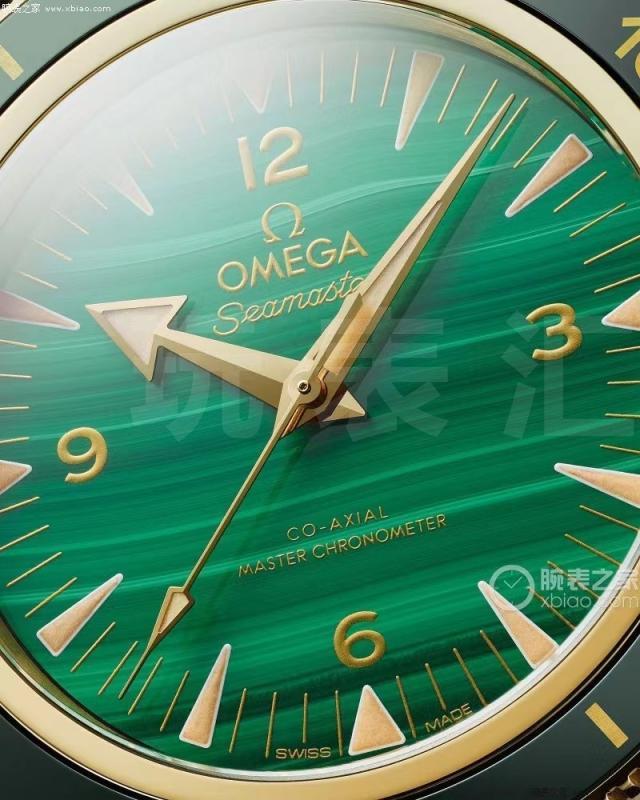  欧米茄omega海马系列孔雀石骚绿腕表表盘